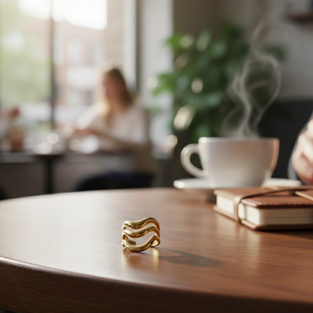 Bague Ondine – Acier inoxydable doré 18K