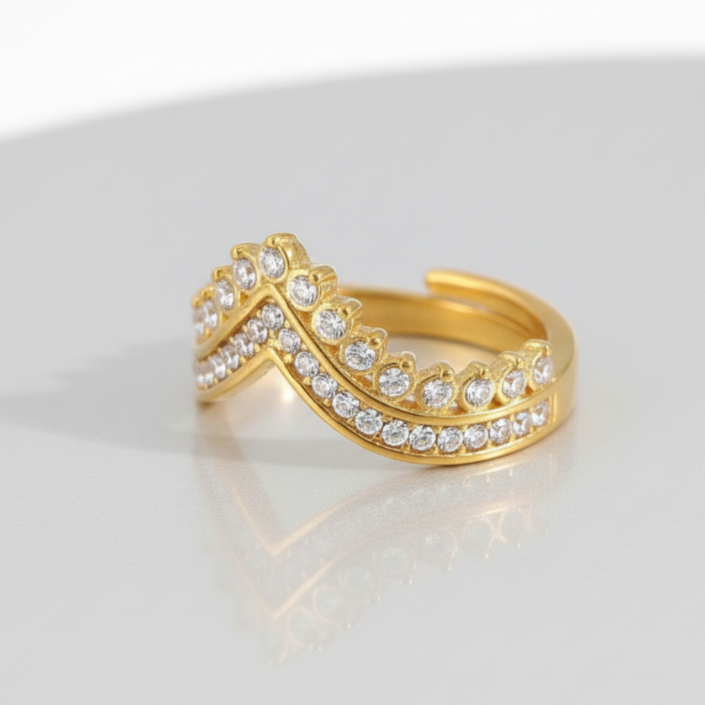 Bague Évale – Acier inoxydable doré 18K