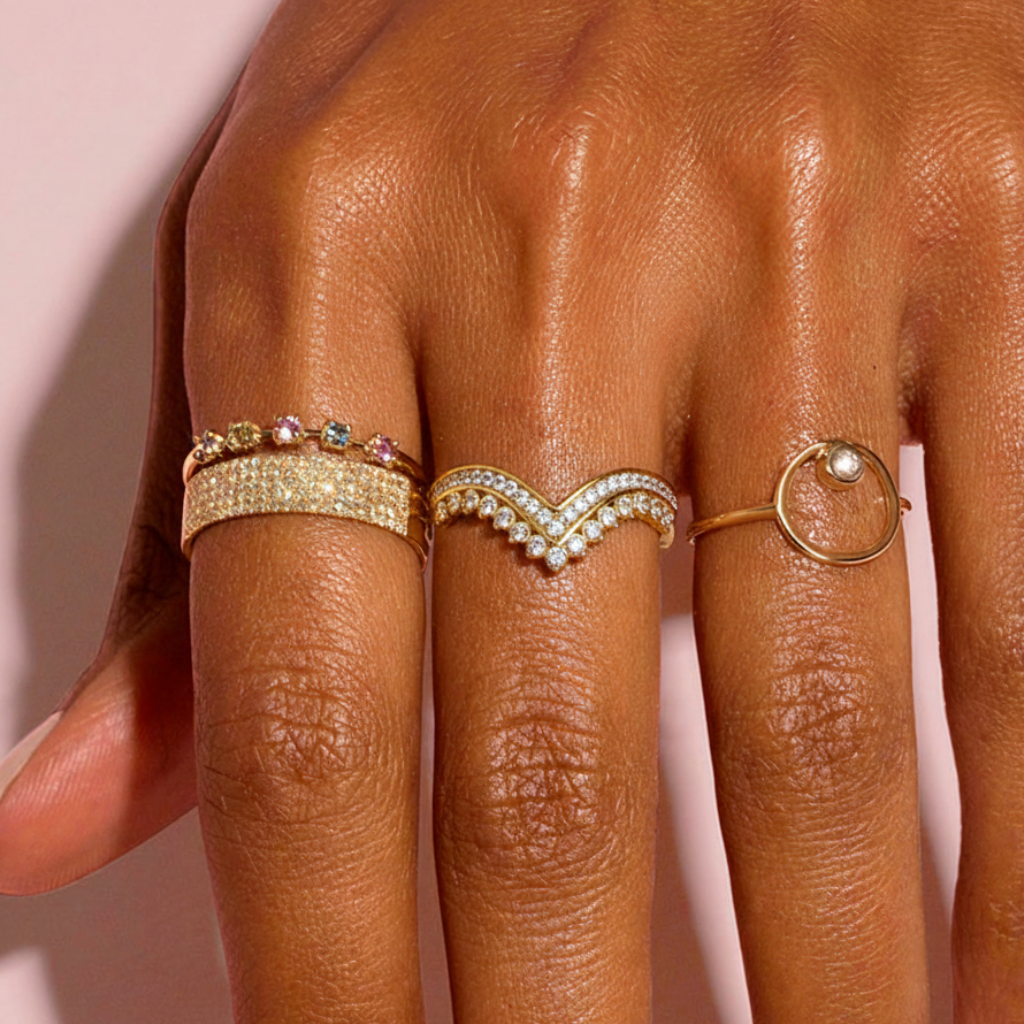 Bague Évale – Acier inoxydable doré 18K