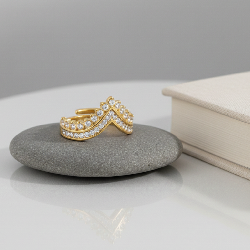 Bague Évale – Acier inoxydable doré 18K