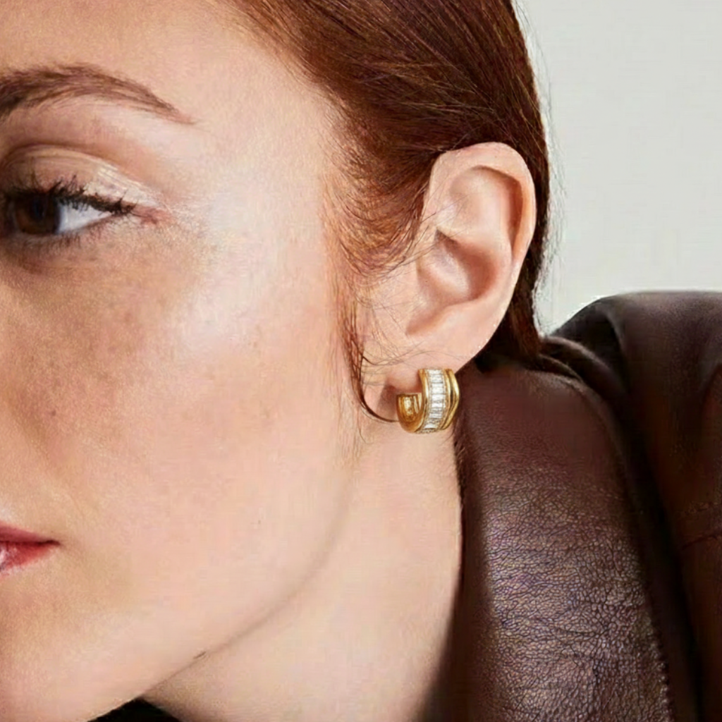 Boucles d’oreilles Epona - sculpturales en acier inoxydable doré or 18K